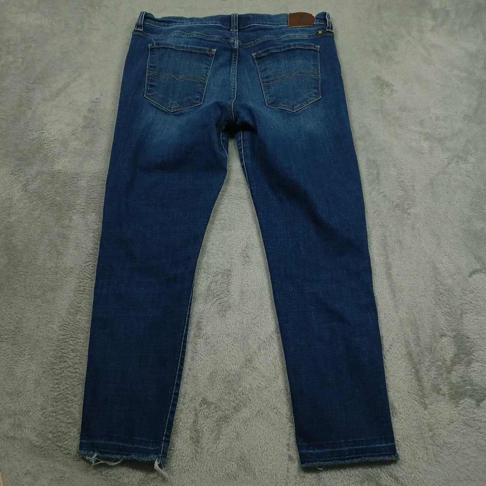 Lucky‎ Brand Jeans Womens 12 Blue Denim Brooke Capri Distressed Casual Preppy